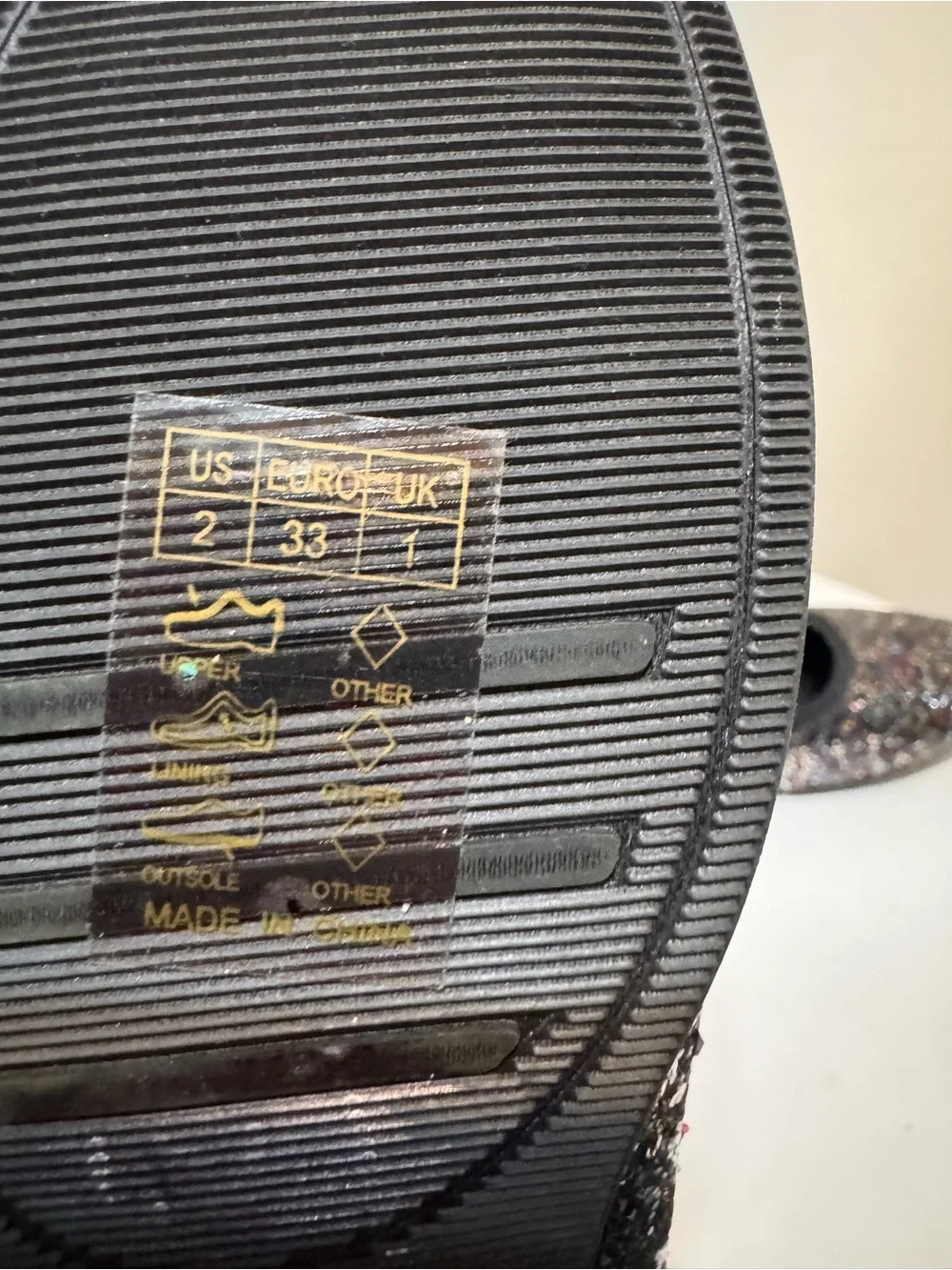 Capelli of New York Kids Black Glitter Ballet Flats